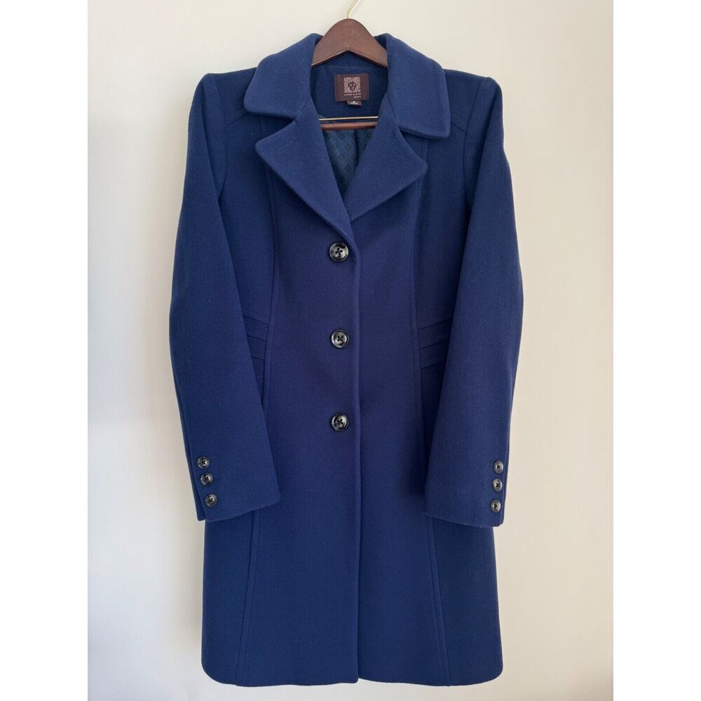 VTG Anne Klein Walker Coat Wool Cashmere Single Breasted